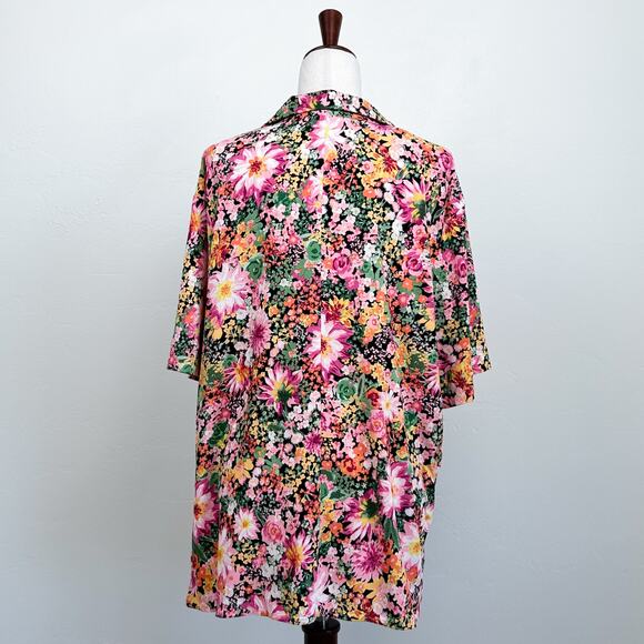 H&M Floral Oversized Collar Button-Up Camp Shirt - Picture 7 of 9